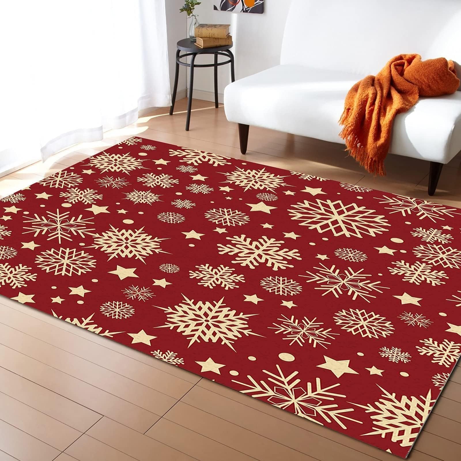 Tapis de sol doux rouge 140x200 pour cuisine et chambre rétro