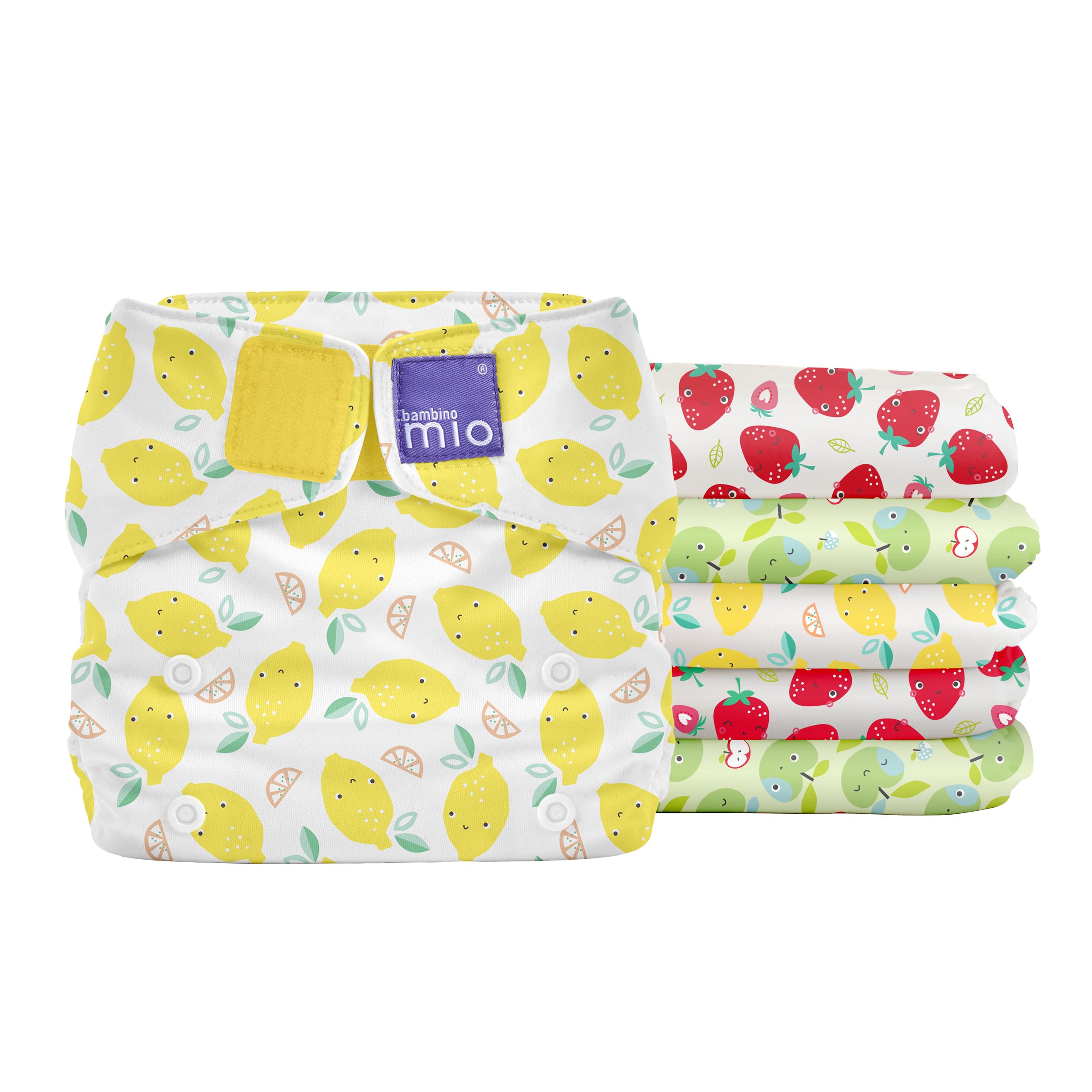 Bambino Mio Paquetes de 6 pañales reutilizables Miosolo Classic (FAVORITOS) - pañales de tela «todo en uno», pañales lavables de talla única, absorbentes, pañales reutilizables para bebés