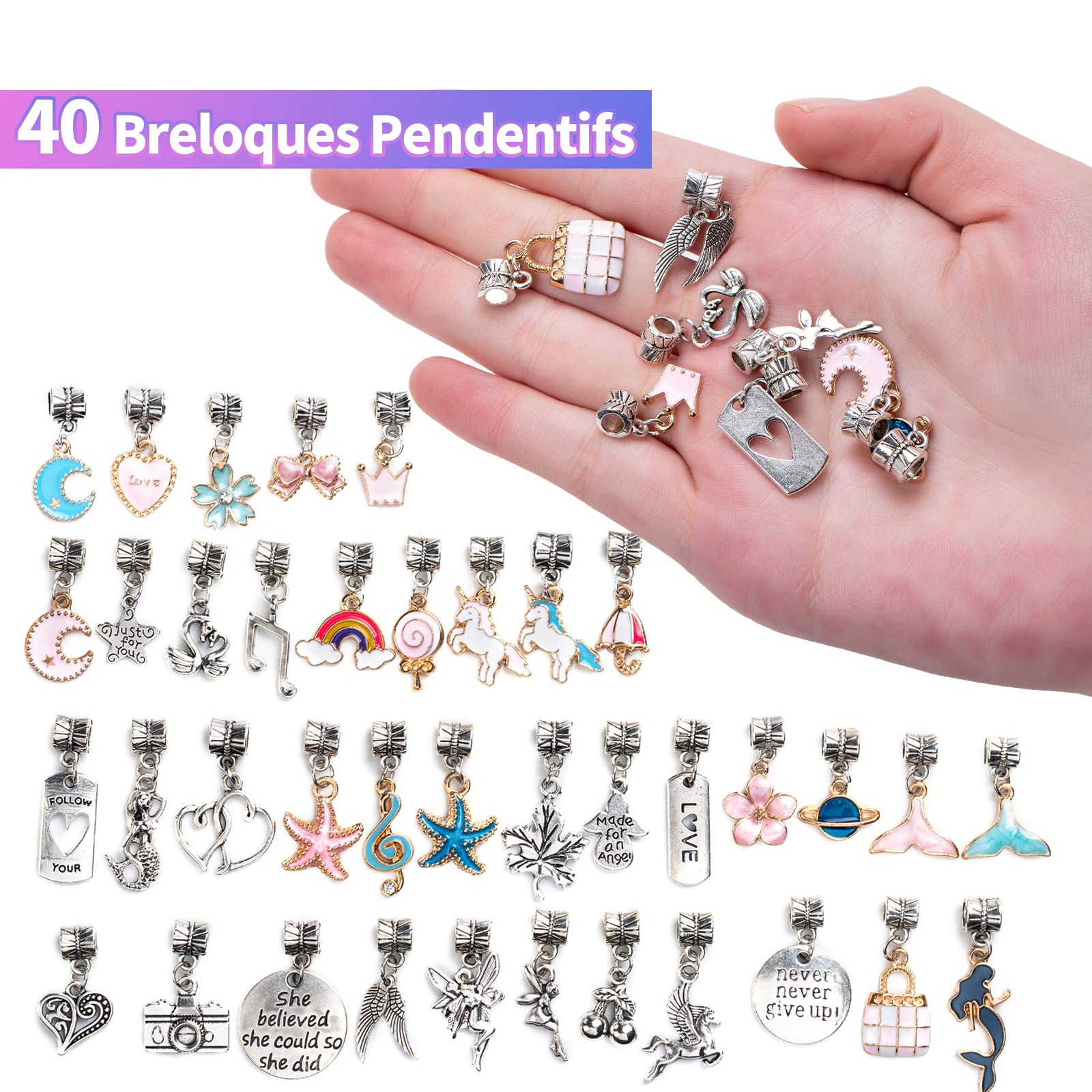 DEFGNOP Bracelet Fille Licorne Pour Enfant RéGlable, Bracelet