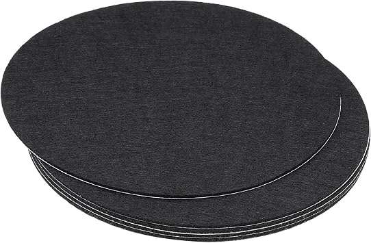 PATIKIL 7 Inch Diameter Lamp Base Felt, 5Pack 2mm Thickness Round Soft Adhesive Non-Slip Anti-Scratch Backed Felt for Lamp Furniture DIY Craft, Black