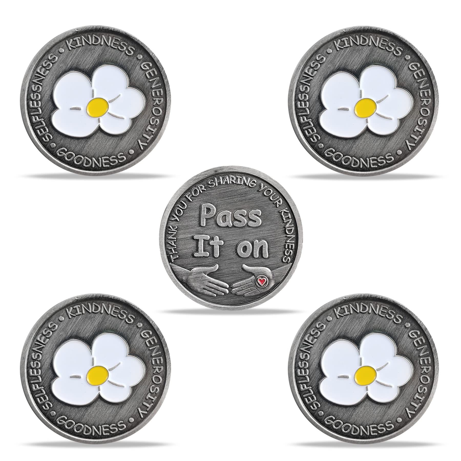 5 Pcs Daisy Kindness Token Appreciation Coin Pass It on Gift