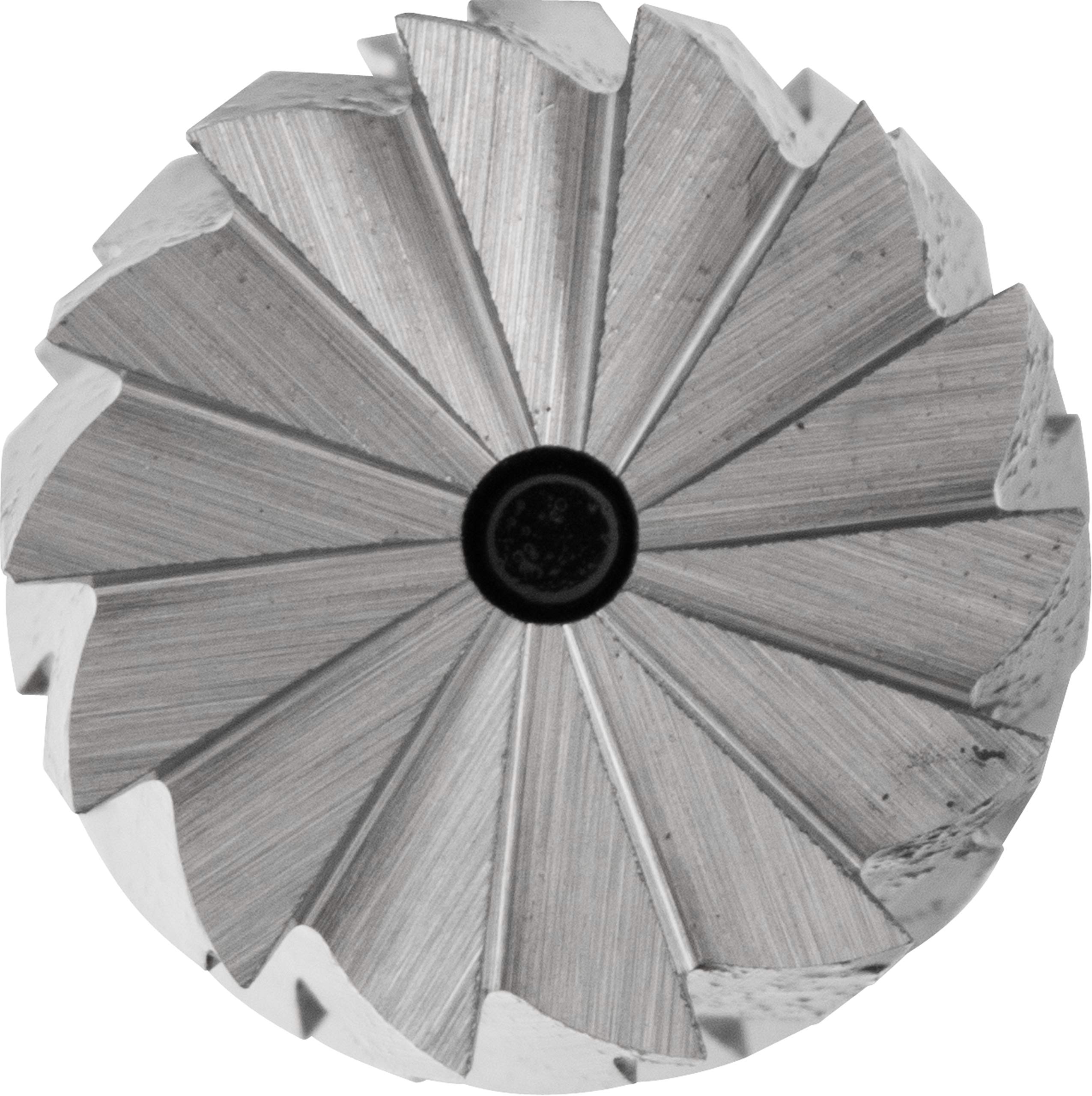 PFERD Cylindrical Carbide Bur, Uncoated (Bright) Finish, Single Cut, End Cut End, 1/8