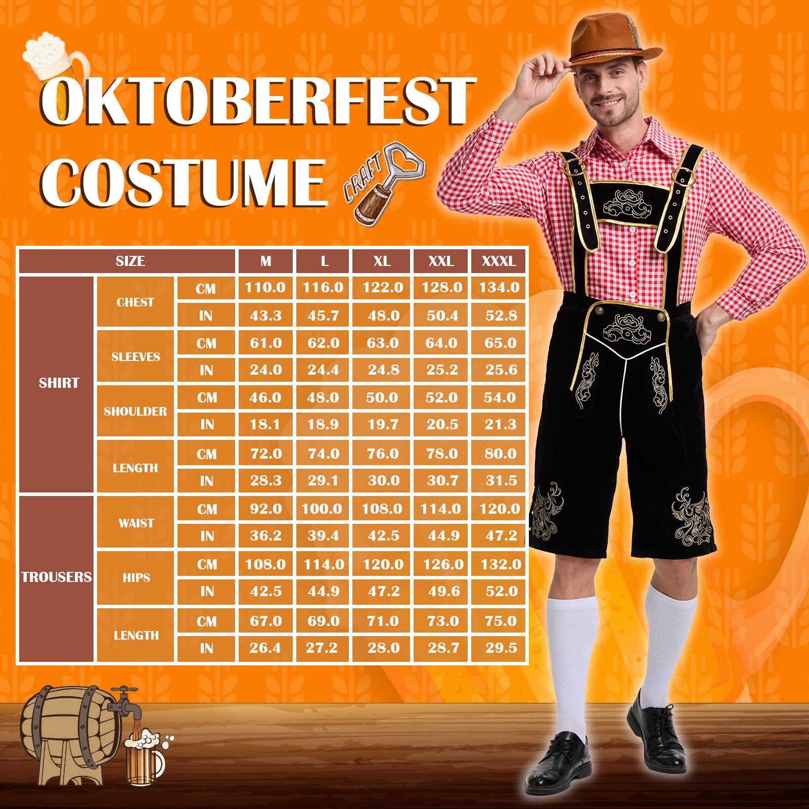 Oktoberfest męski strój, niemiecki Bayern Oktoberfest