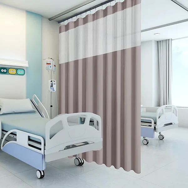 Phating Flame Retardant Hospital Curtain Room Divider Grommet Cubicle Divider Privacy Medical Curtains for Hospital, Medical Clinic, Lab(1 Panel, 12x8FT,Grey)