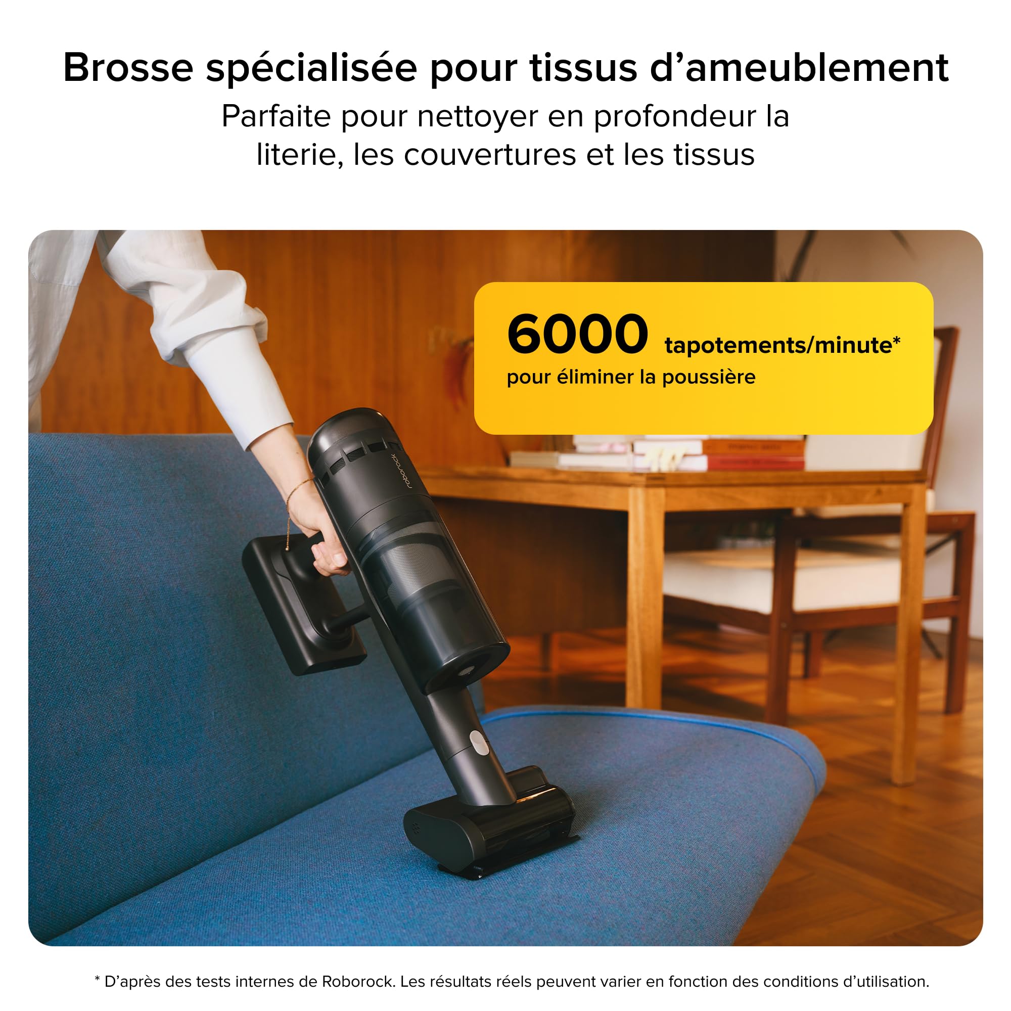 roborock H60 Ultra Aspirateur Balai sans Fil, 210AW, 90 Min d’Autonomie | Tube Pliable à 90°, Filtration 99,9%, Brosse Anti-Emmêlement pour Tapis, Sols Durs et Poils d’Animaux, Batterie Amovible
