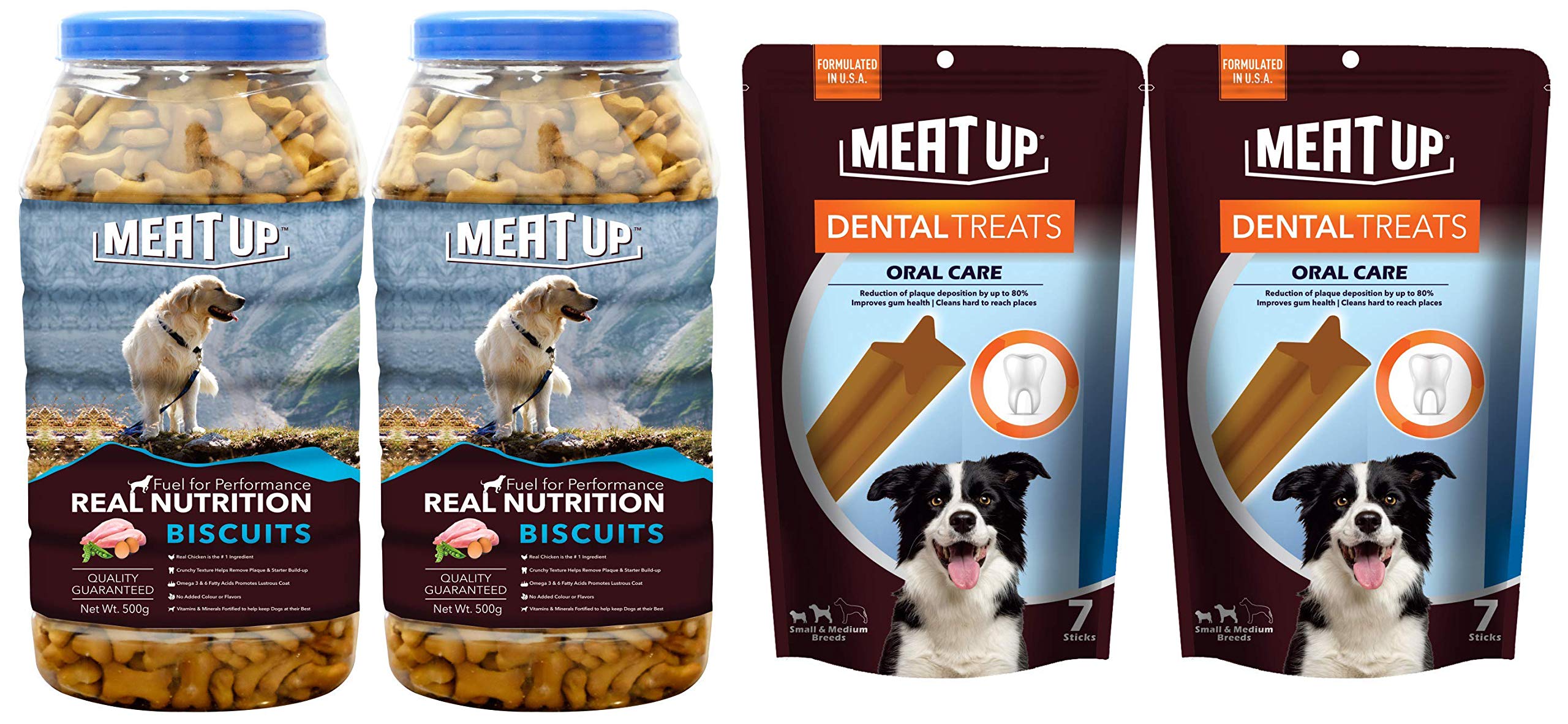 Meat Up Chicken Flavour Real Chicken Biscuit Dog Treats 500g