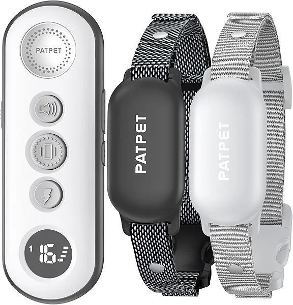PATPET Shock Collar for Dogs(10-120lbs), 4000ft Rechargeable IPX7 Waterproof Training Collar with Remote for 2 Dogs- Electric Dog Collar for Small Medium Large Dogs 2 Packs