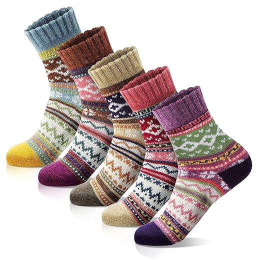 MORECOO Wool Socks for Women - Stocking Stuffers Gifts for Women - Thick Wool Soft Warm Cozy Crew Womens Socks Boot Sock