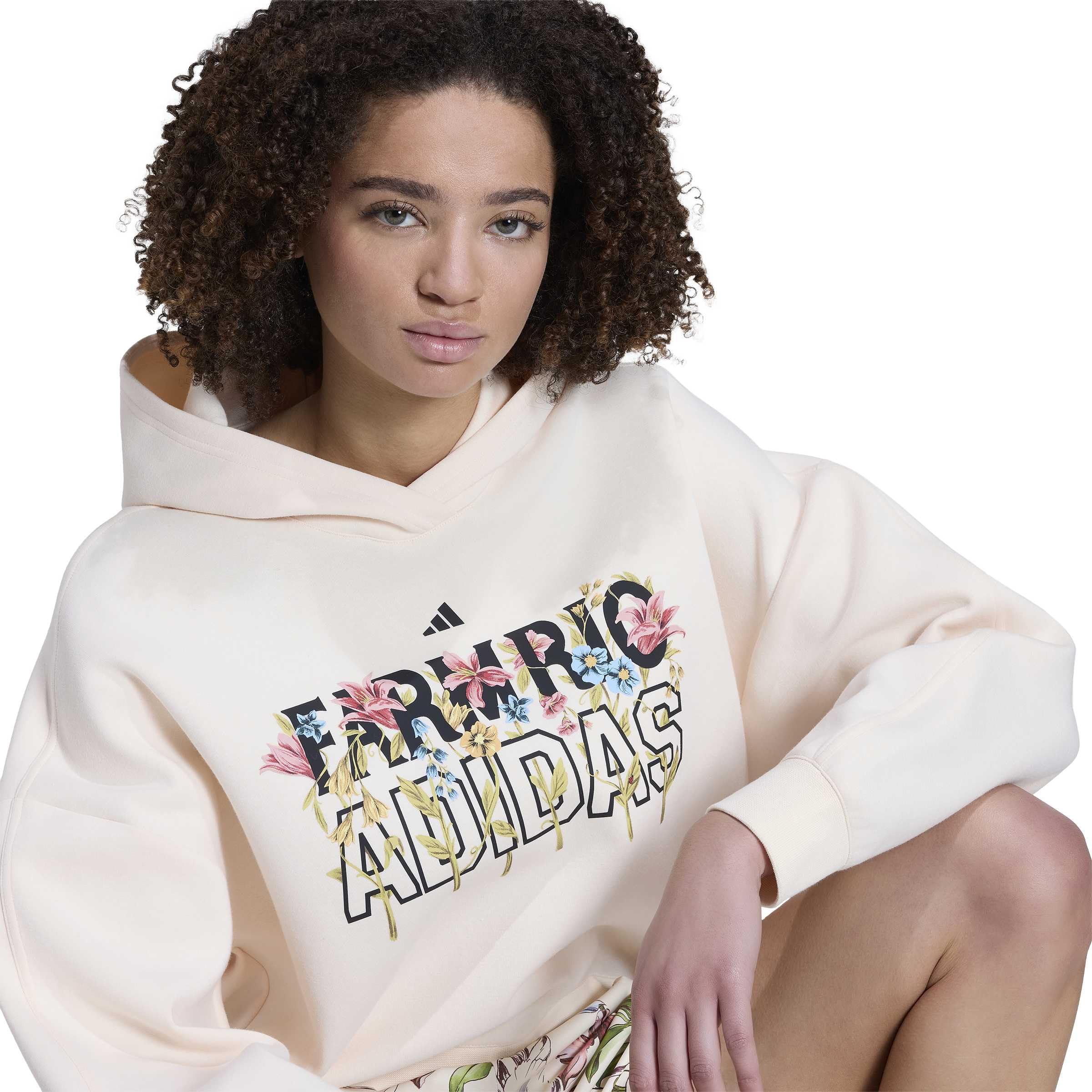 adidas Kobiety Adidas X Farm Rio Hoodie Sweatshirt, ecru tint/shadow brown/MULTICOLOR, XS