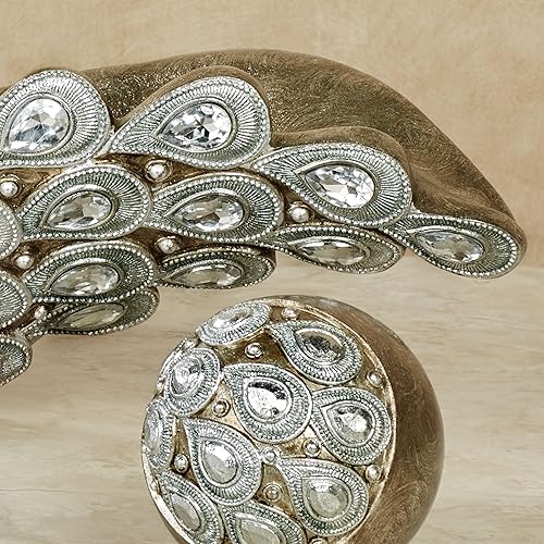 Miniatura 5 de Feathered Splendor Blue Peacock - Juego de tres cuencos de mesa con orbes  Centro de mesa elegante estilo decoración para habitación estética