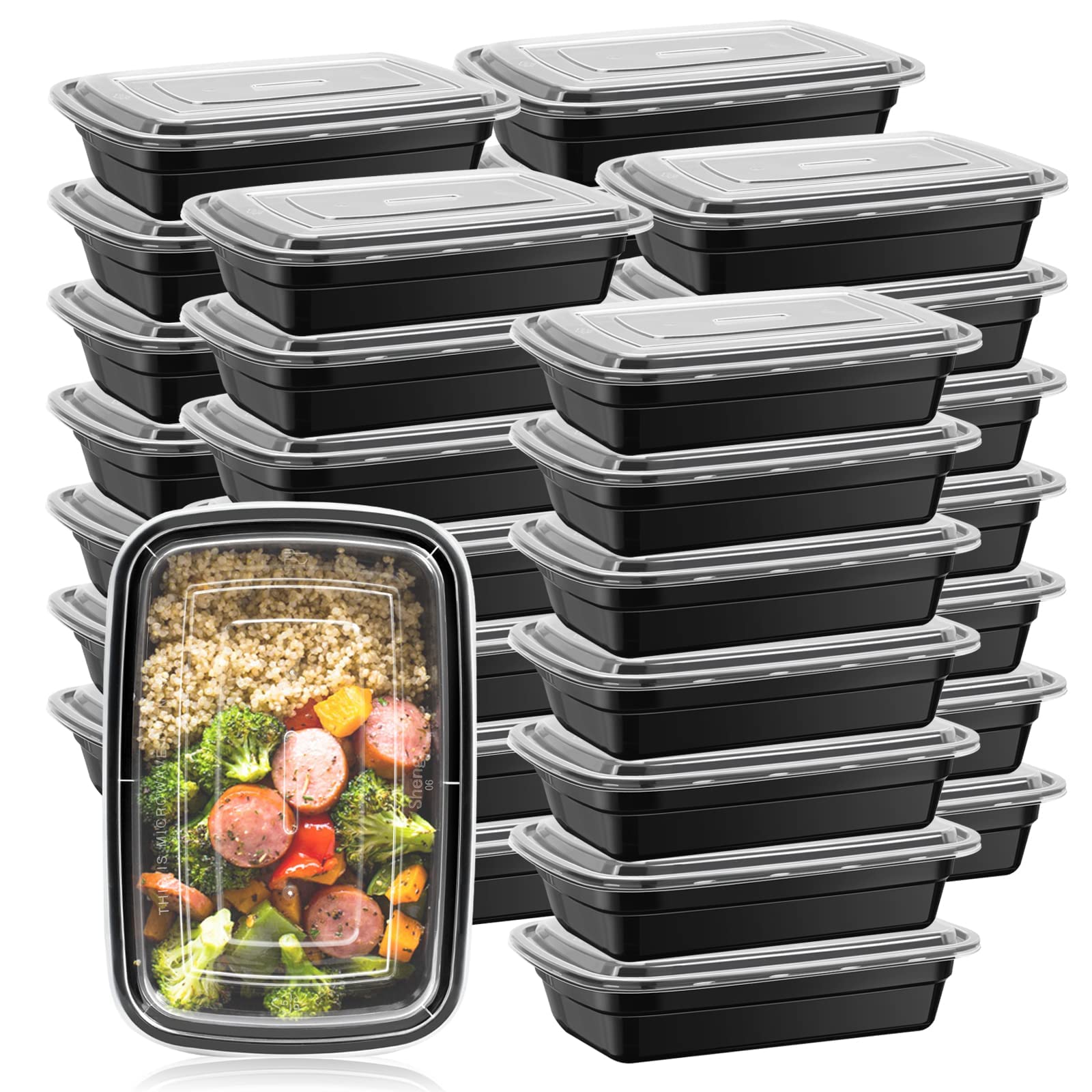 Aivoch 50 Pack 32 oz Meal Prep Container, Food Storage Containers with Lids, Reusable Bento Box Lunch Box Kitchen Food Take-Out Box Microwave Dishwasher Freezer Safe