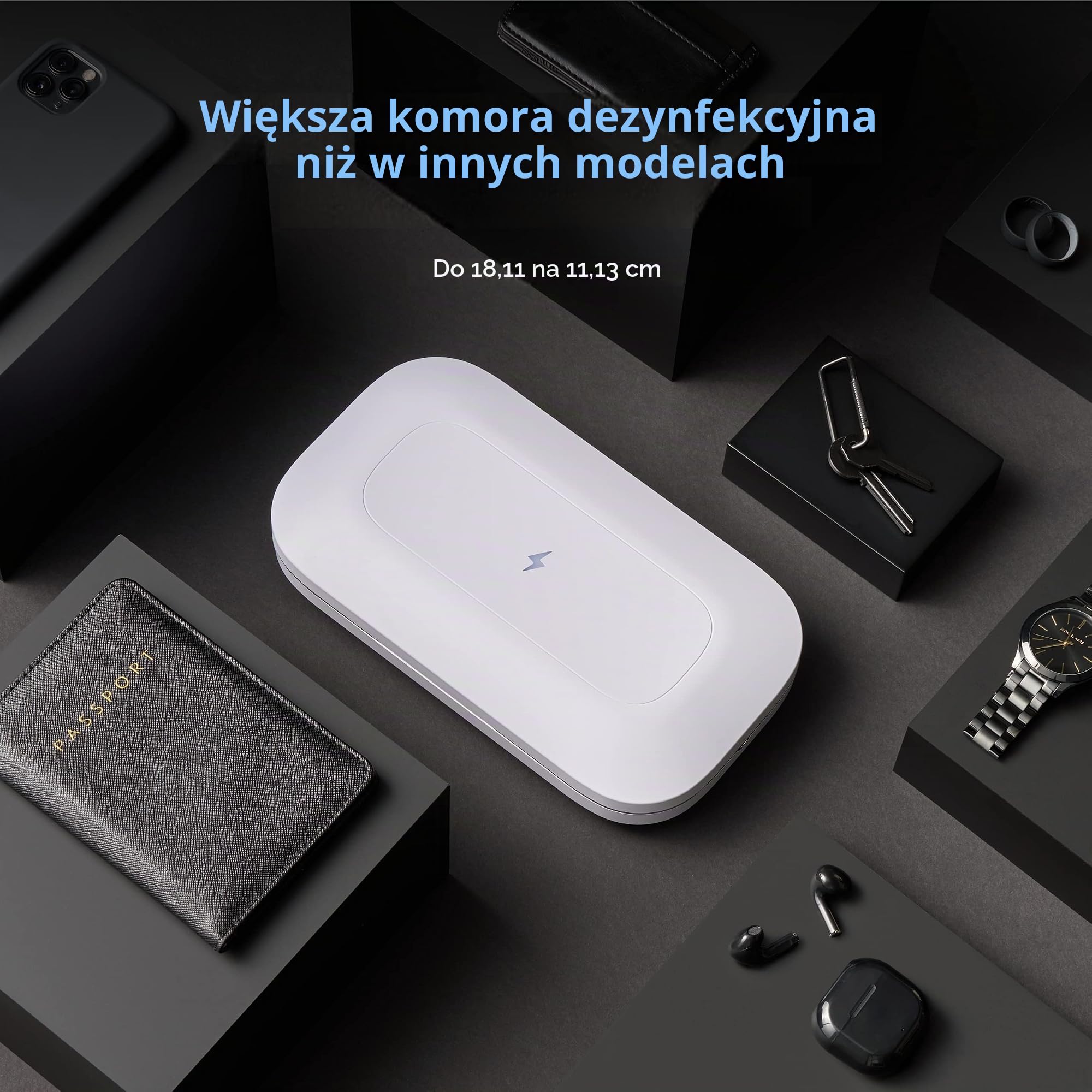 PhoneSoap Pro UV środek dezynfekujący do smartfona i uniwersalna ładowarka, opatentowany i sprawdzony klinicznie dezynfektor światła UV, biały