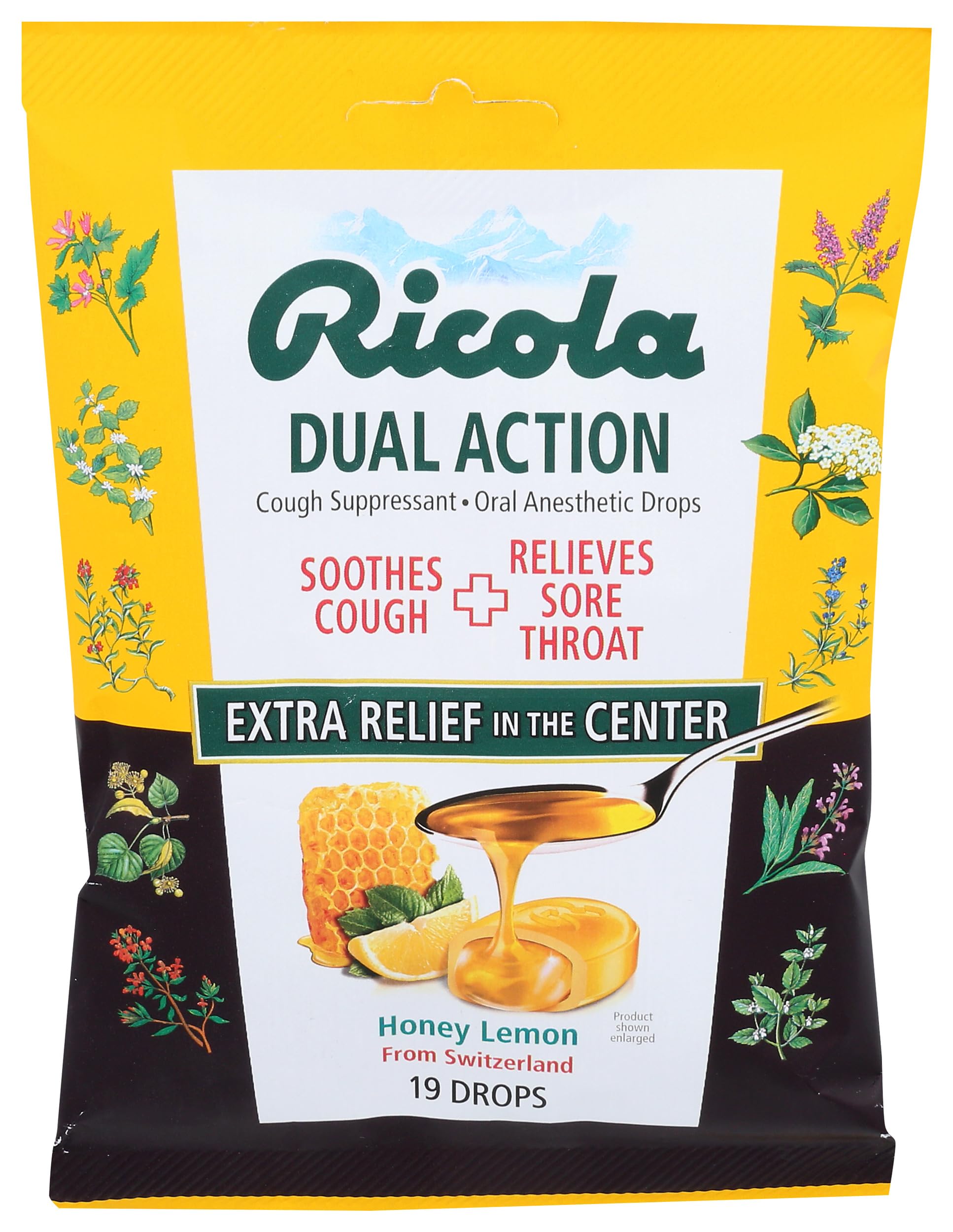レモン様(1点)ロラライハリス Amazon.com: Ricola Dual Action Honey Lemon Cough Drops, 19 Count