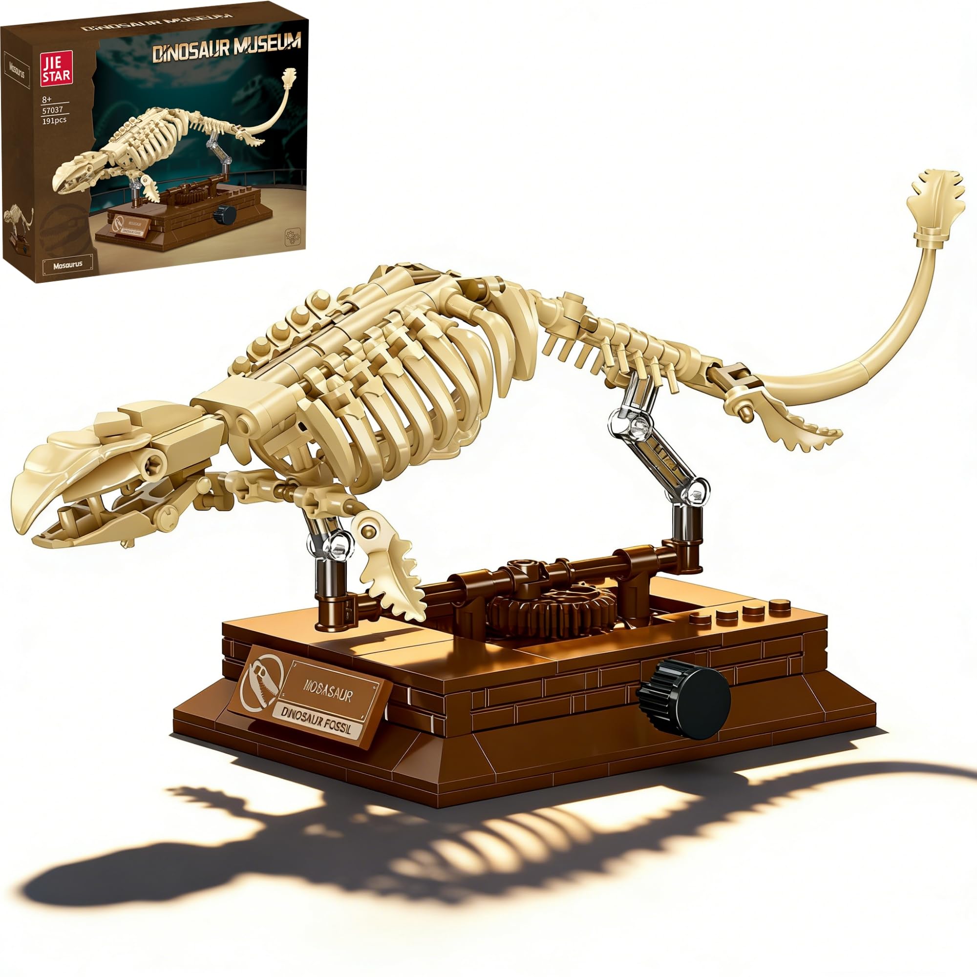DrmBeyd Skeleton Dinosaur Building Blocks Set, Stegosaurus Fossils Dino Model Building Kit with Mechanical Linkage Func, Ideas Dinosaur Skeleton Gifts for Fossils Lovers & Décor (191 PCS) — image 1