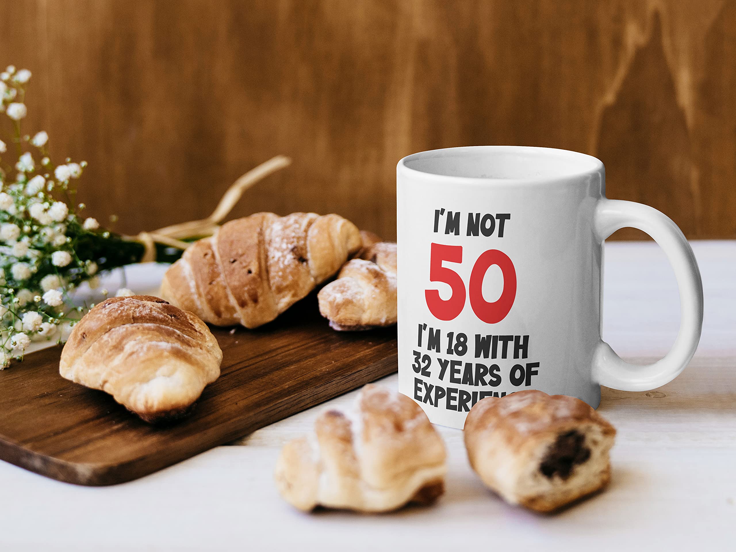 Amazon.com: Stuff4 I'm Not 50 I'm 18 with 32 Years of Experience Mug, 11oz  Ceramic Dishwasher Safe Premium Mugs, Joke Gifts for Women and Men, 50th  Birthday Gifts for Women, 50th Birthday