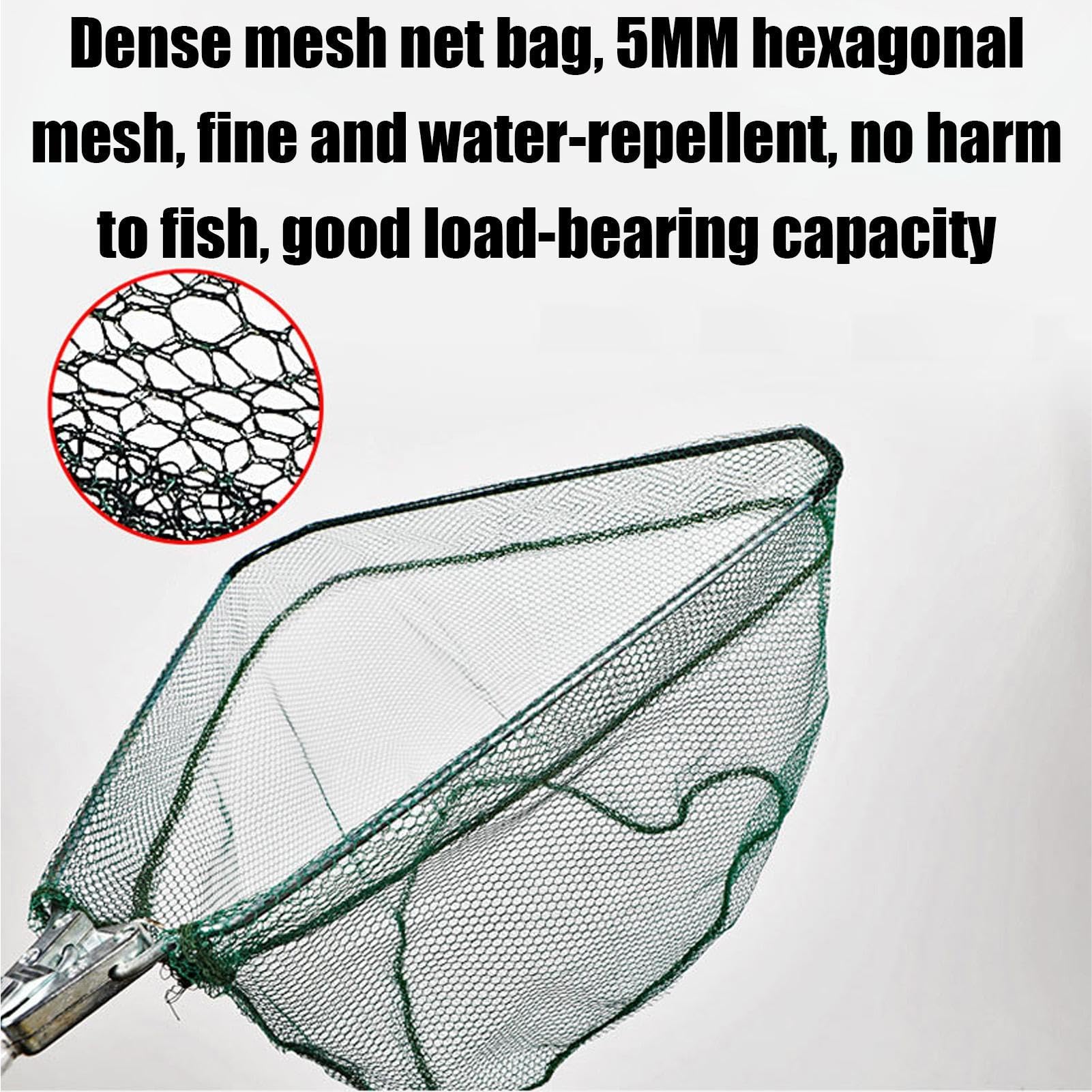 Rete per pesci da laghetto resistente – Rete raccoglitore di foglie per laghetto | Rete da pesca pieghevole Retino da pesca telescopico antiscivolo Rete da pesca con manico | Rete di atterraggio da pesca