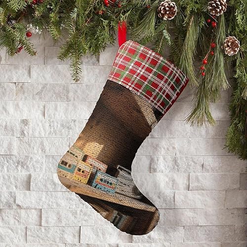 Miniatura 5 de Retro Cassette Tape Christmas Stocking 13.2in, Glitter Sequins Xmas Stocking with Hanging Loop, Fun Gift Bag for Holiday Party Decor, One Size