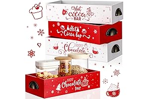 Soaoo Christmas Hot Cocoa Bar Wood Storage Boxes