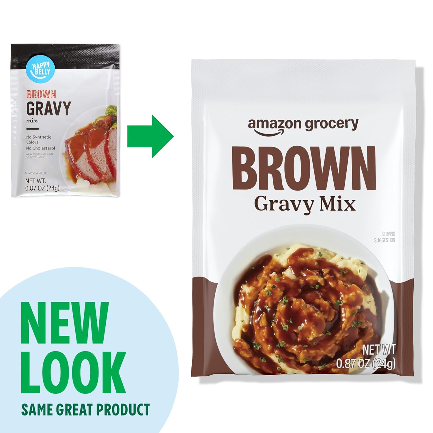 Amazon Grocery, Brown Gravy Mix, 0.87 Oz (Previously Happy Belly, Packaging May Vary) - Image 4