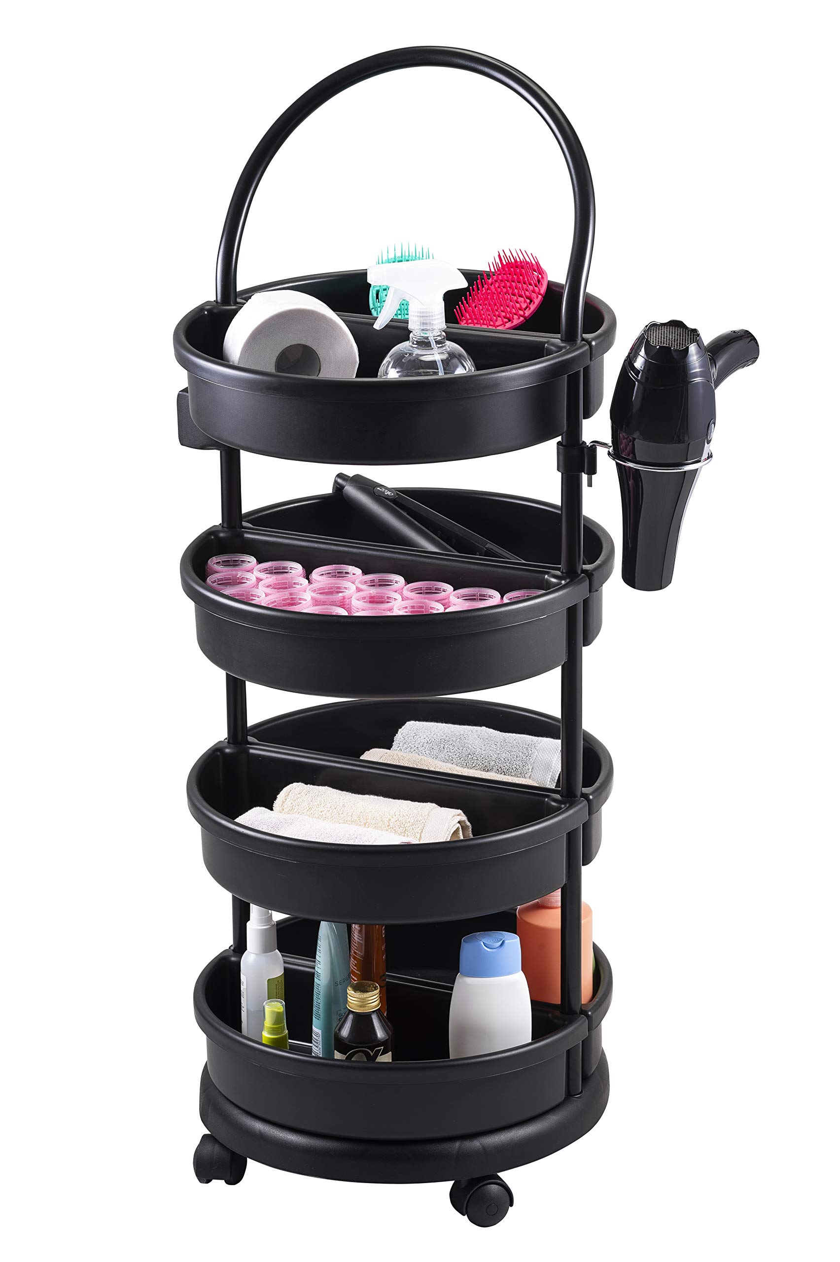DOMPEL Chariot multi-usage pour salon coiffure barbier Noir