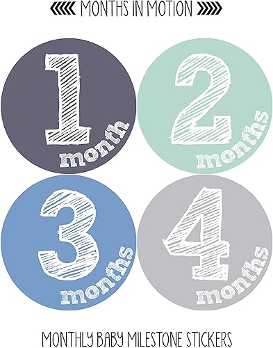 Miniatura 2 de Etiqueta mensual para niño - Adhesivo de hito - 12 meses mes bebé bebé primer año - Calcomanías para el vientre