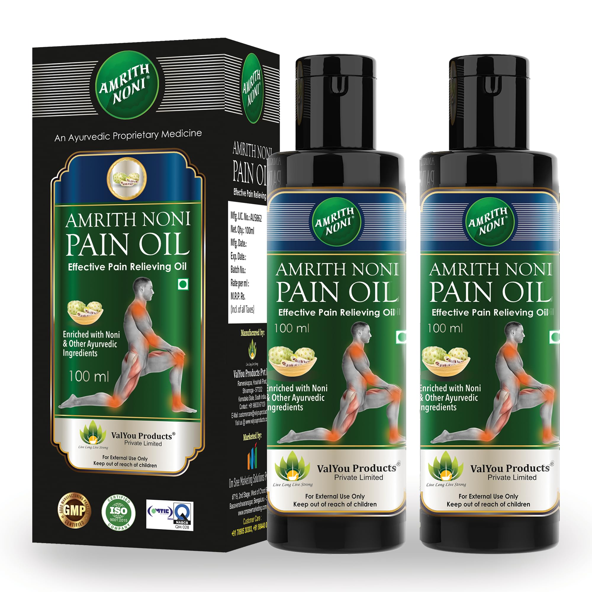 Sponsored Ad - Amrith Noni Pain Relief Pain Oil – Fast-Acting Ayurvedic Formula for Joint Pain, Muscle Pain, Headache & Body Ache – Herbal Natural Pain Oil – 100ml (Pack Of 2)