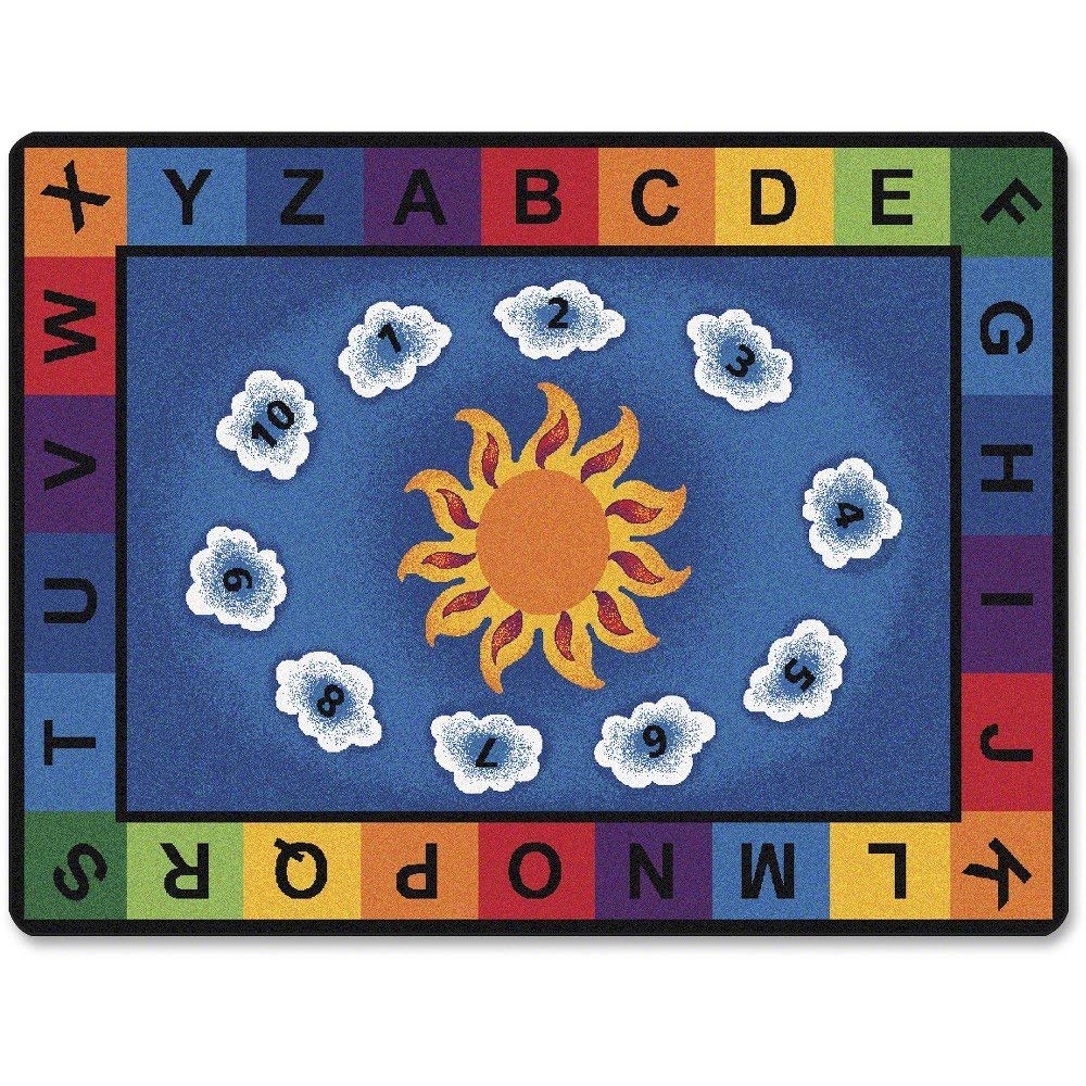 Carpets for Kids 9400 Sunny Day Learn & Play Literacy Classroom Kids Room Rug 5ft 10in x 8ft 4in Rectangle Blue