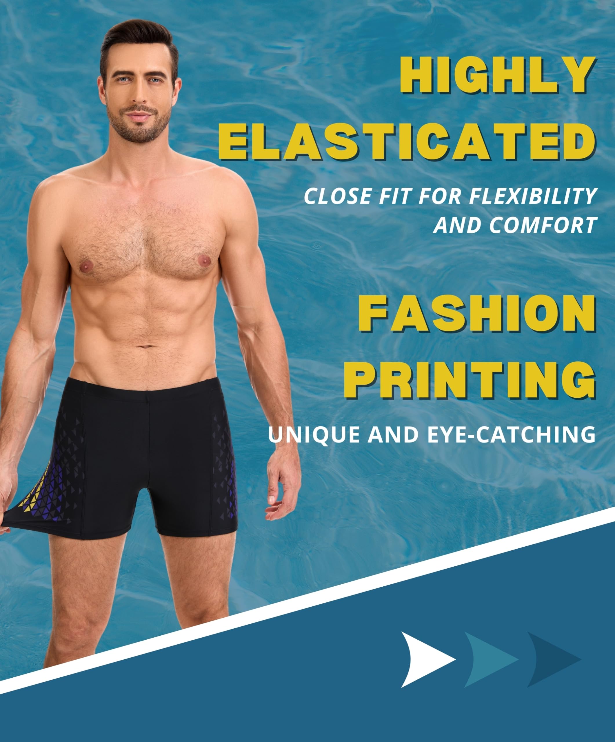 AMZSPORT Bañador de Hombre Secado Rápido Bañadores Boxer con Cordón