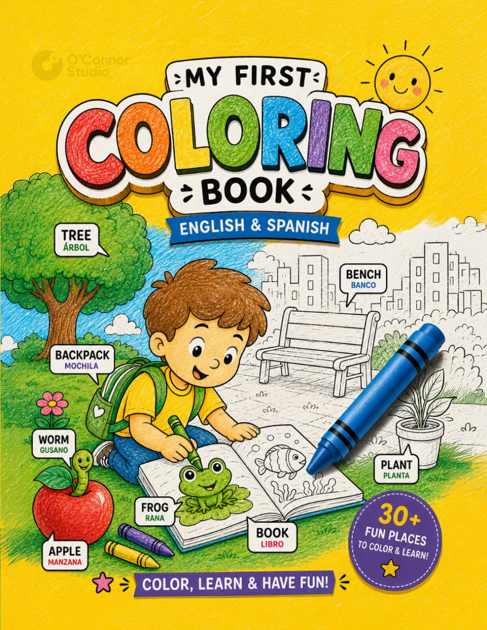 MY FIRST COLORING BOOK: ENGLISH & SPANISH