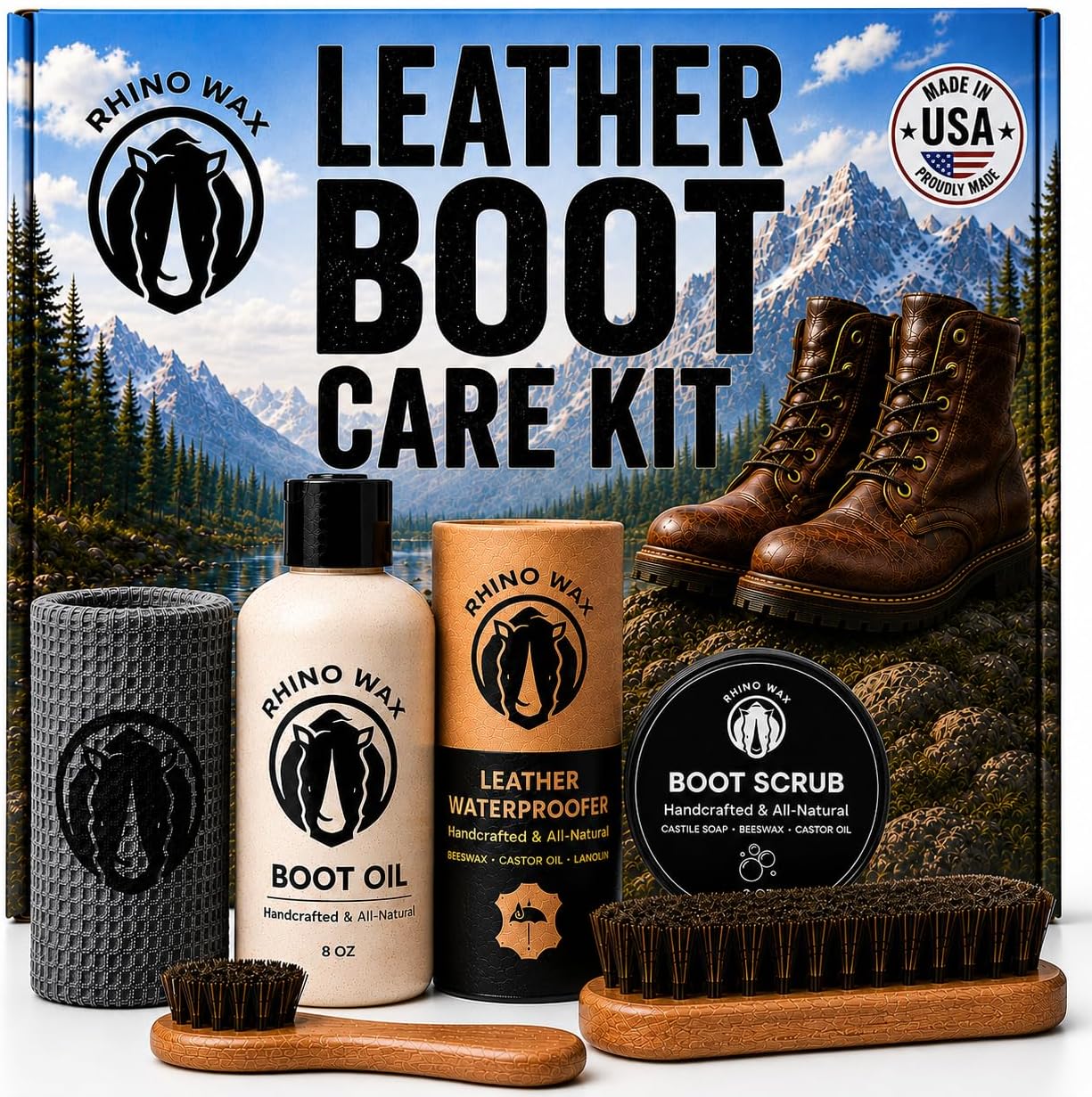 Leather Boot Care Kit: Leather Boot Cleaner & Conditioner Set USA