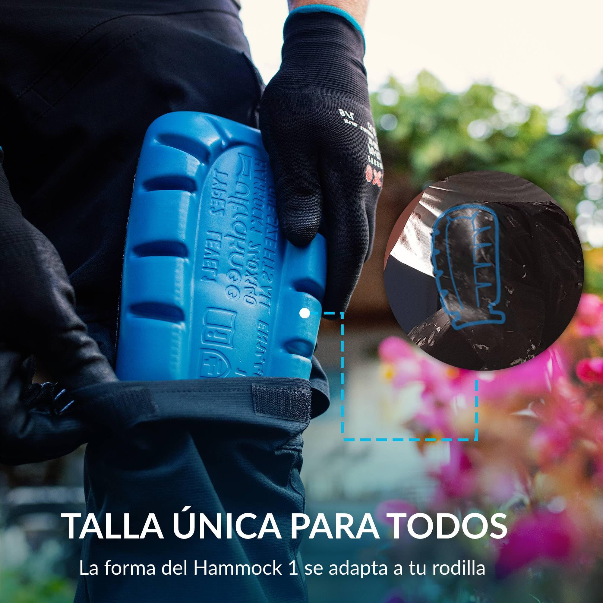Hammock 1 | Rodilleras de Trabajo Profesionales para Obra, Suelo y Jardín | Cómodas, Ergonómicas y Duraderas | Protección para Rodillas de Albañiles, Techadores y Jardineros