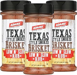 Adams Texas Style Smoked Brisket Low N’ Slow Rub, 9.89 Ounce Bottle (Pack of 3)