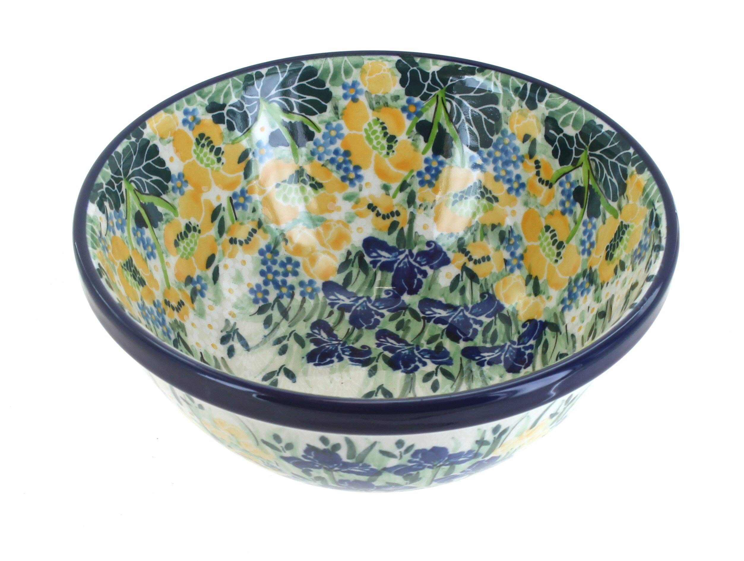 Blue Rose Polish Pottery Signature Garden Cereal/Soup Bowl
