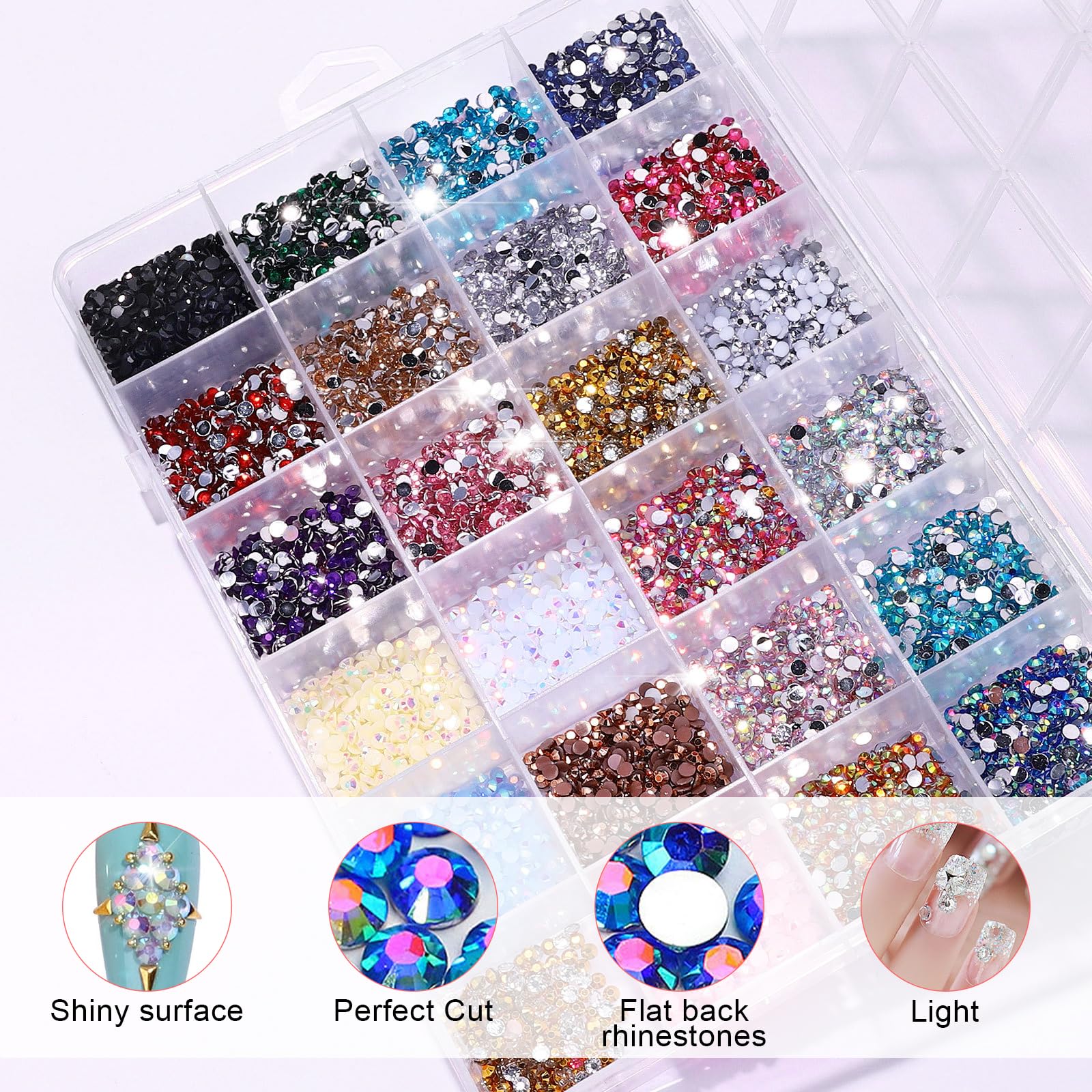 Strass De Manucure 6 Grilles/Boîte Décorations D'ongles Accessoires De