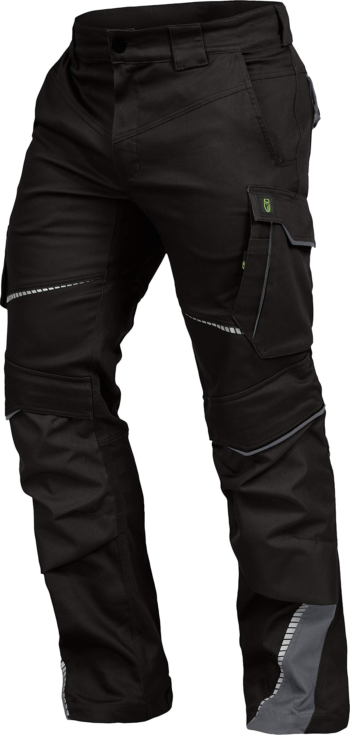LEIB WÄCHTER Flex-Line Arbeitshose Bundhose Premium schwarz-grau mit Spandex (25)