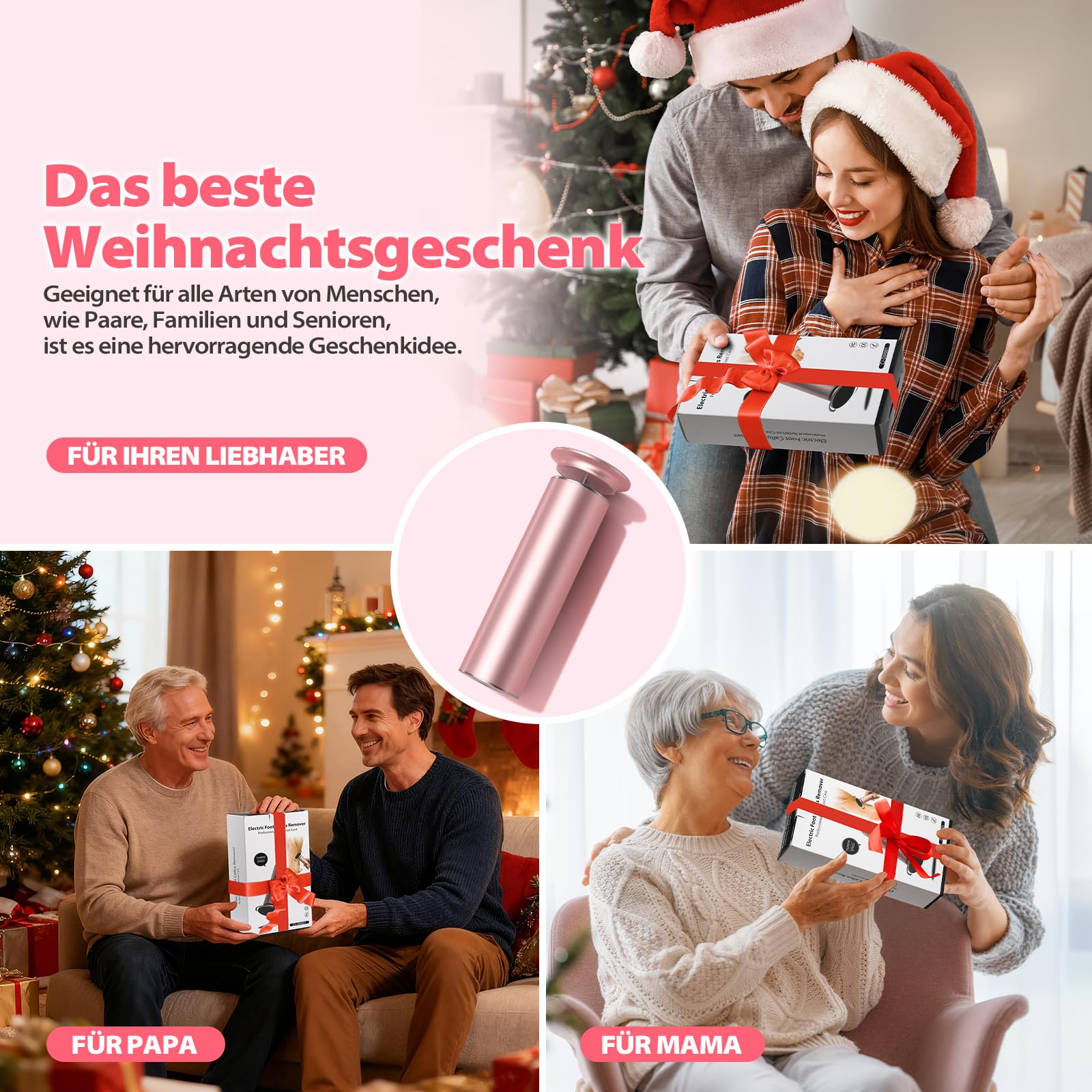 GOANDO Hornhautentferner Elektrisch für Füße hornhaut entfernen fuß Fußpflege mit 60 Schleifpapier Pediküre Set und 1.5m-Netzteil für rissige Fersen Hornhaut harte Haut