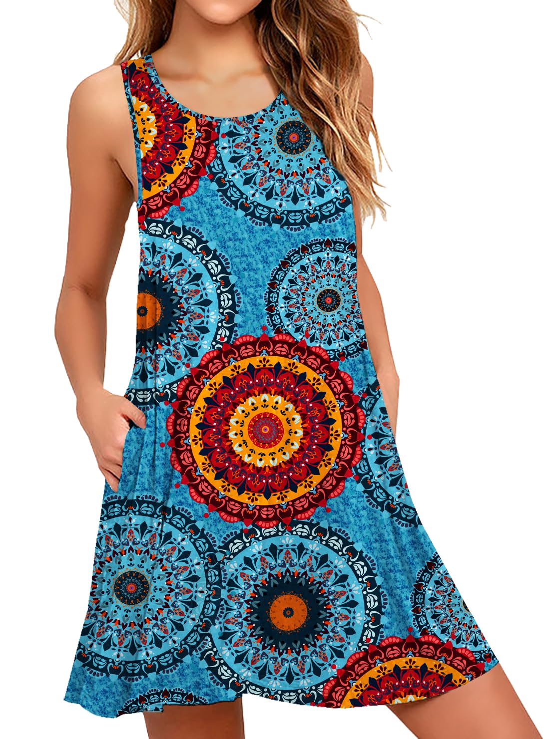 WEACZZY Women Summer Casual Swing T Shirt Dresses Beach Cover up Loose Dress