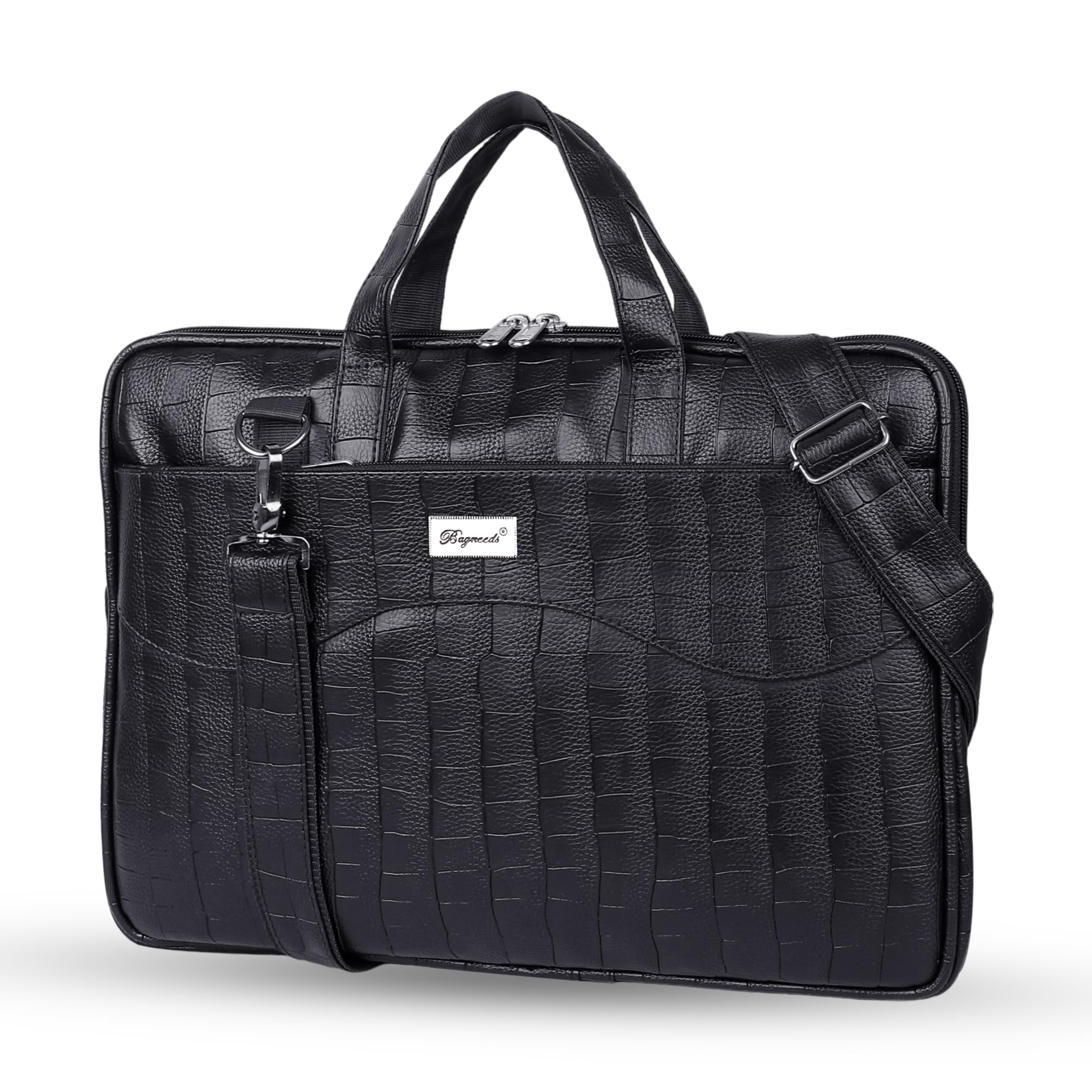 Bagneeds® Croco PU Leather Laptop Messenger Bag for Men and Women (Black) (B0D11RRV1J) Amazon Price History, Amazon Price Tracker