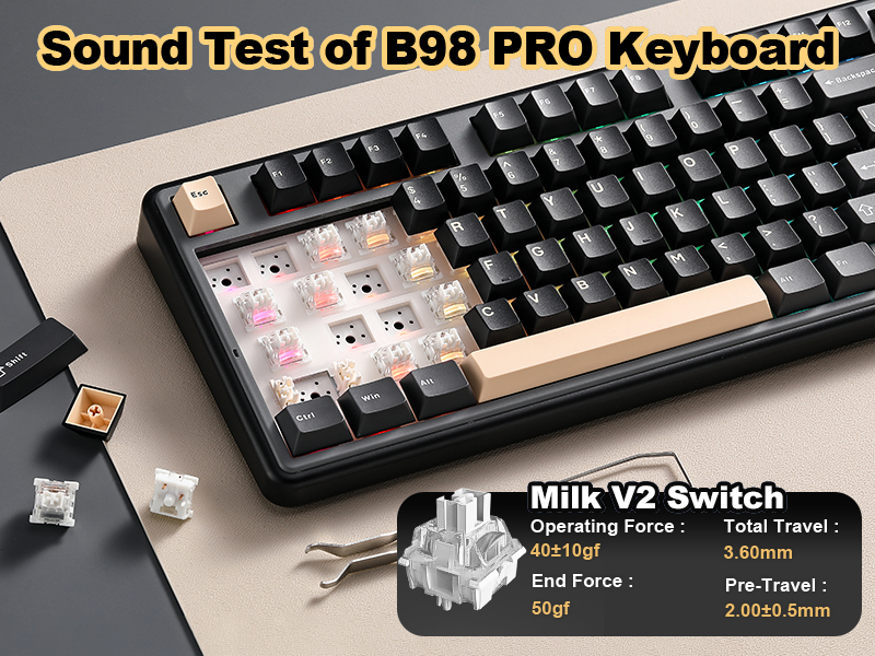 Amazon.com: YUNZII B98 PRO QMK/VIA Wireless Mechanical Gaming