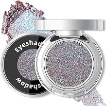 Cream Plum Mauve Blue Glitter Chrome Eyeshadow Palette, Half Magic Holographic Chameleon Shimmer Metallic Eye Shadow, Duochrome Color Shift Metallic Sparkle Iridescent Eye Brightener Makeup