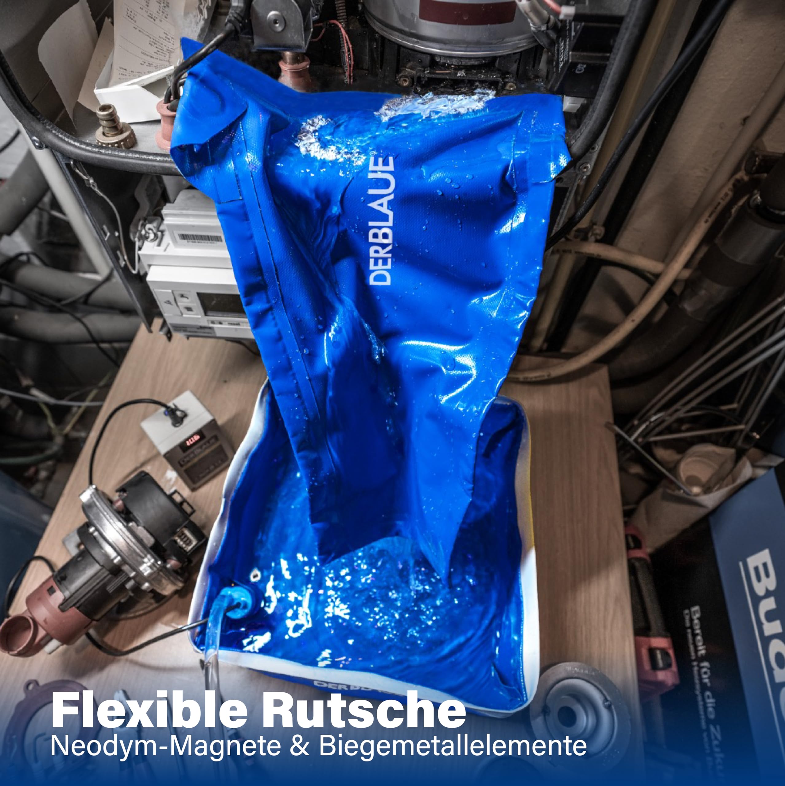 DERBLAUE® Komplett-Set – Hochflexible Flüssigkeits-Auffangsysteme – perfekte zum Leiten von Flüssigkeiten sowie maximaler Spritzschutz, für H2O