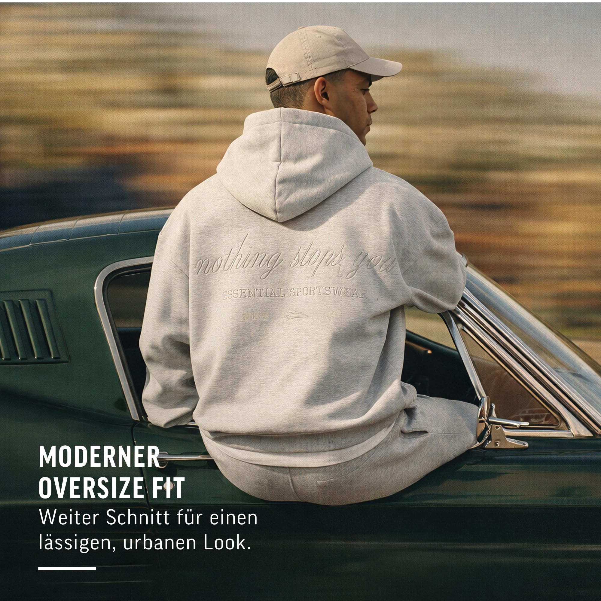 SMILODOX Hoodie Herren Kaleo, Oversize Kapuzenpullover mit Logo-Stickerei Brust & Rücken, Tunnelzug Kapuze, Kängurutasche, Rippbündchen, Urbaner Sweatshirt Style, ideal für Gym & Freizeit