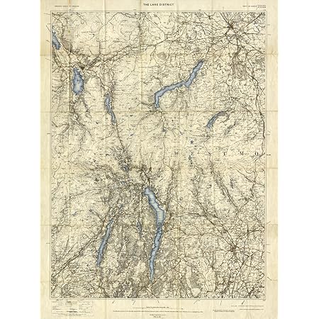 Lake District Wall Map The Lake District Ordnance Survey Map 1900 - Size A1 59.4 X 84.1 Cm :  Amazon.co.uk: Stationery & Office Supplies