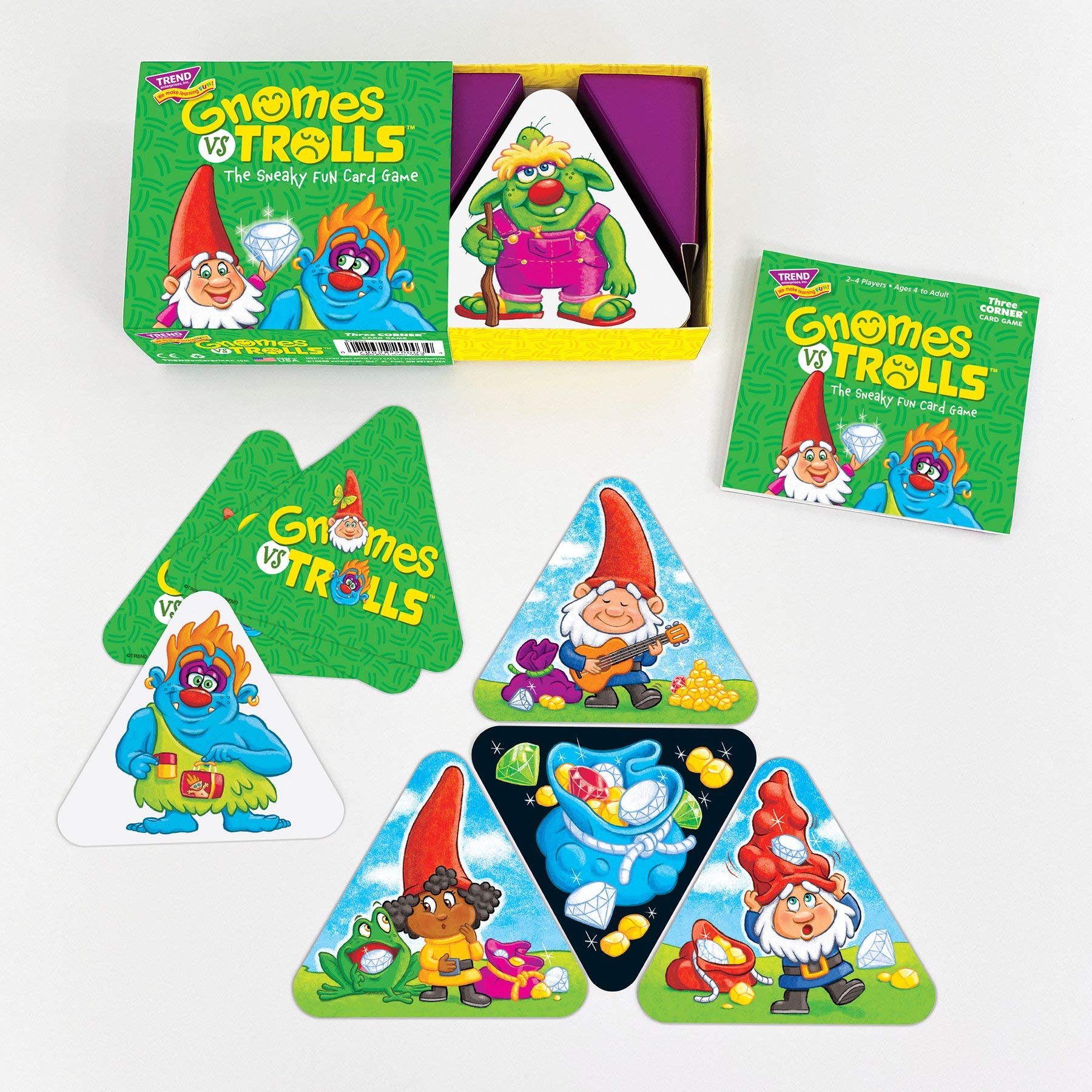Trend Enterprises Gnomes vs Trolls Three Corner Strategy Game, Inc. - Family-Friendly Card Games
