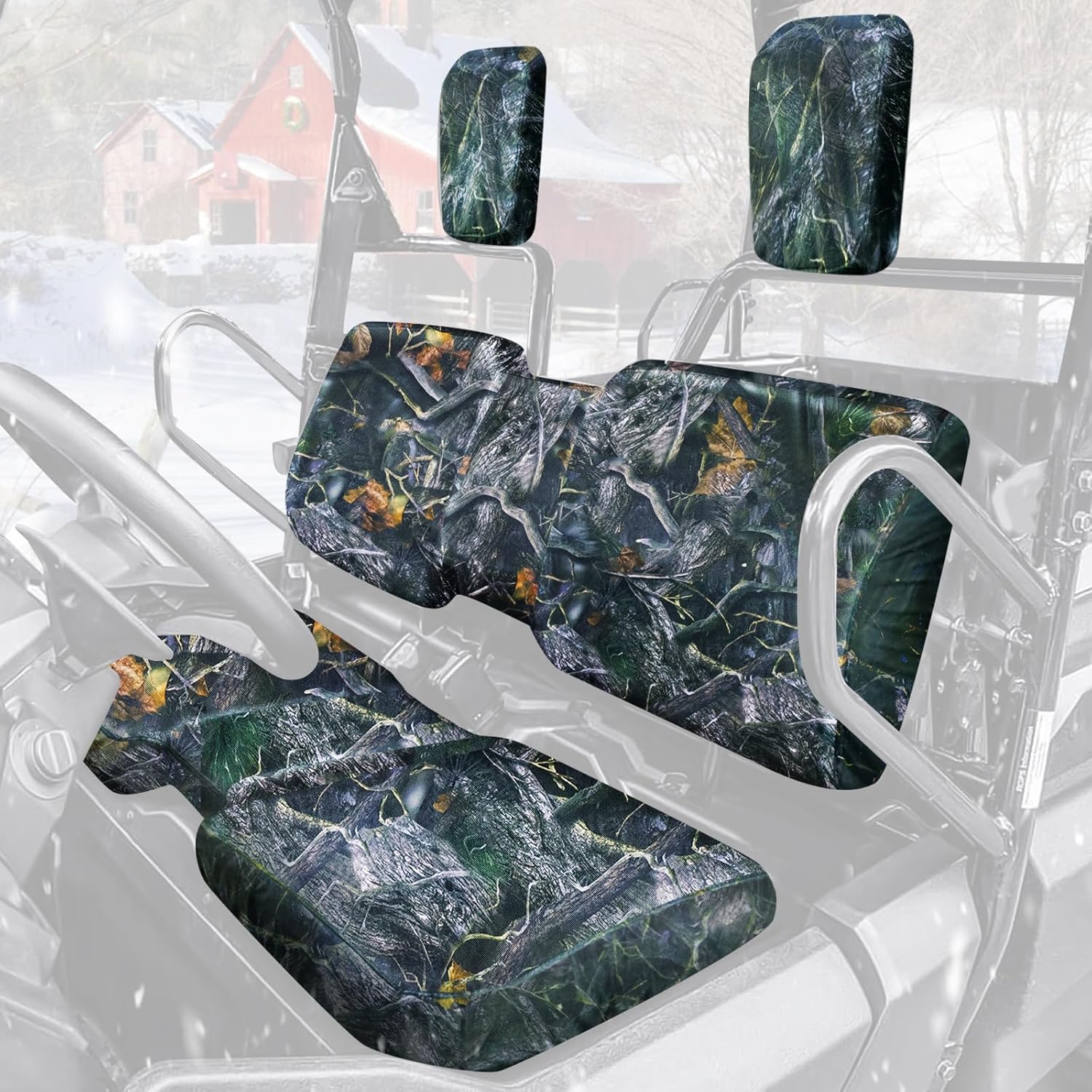 StarknightMT UTV Pioneer Seat Cover Bench Cover Compatible with Pioneer 700 700-4 2014-2025, Anti-UV Waterproof, Anti-Scratch, 1680D Fabric, Upgrade Wider Straps Durable (Black)