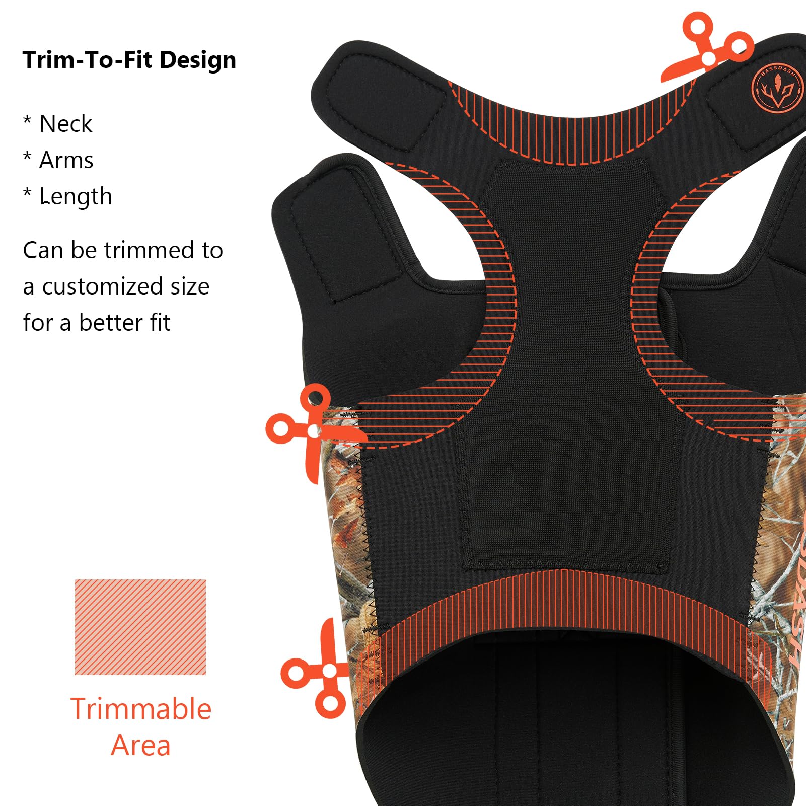 BASSDASH Jagdhandschuhe Fingerlos Camouflage - Fleece Gefüttert UPF 50+ Kälteschutz