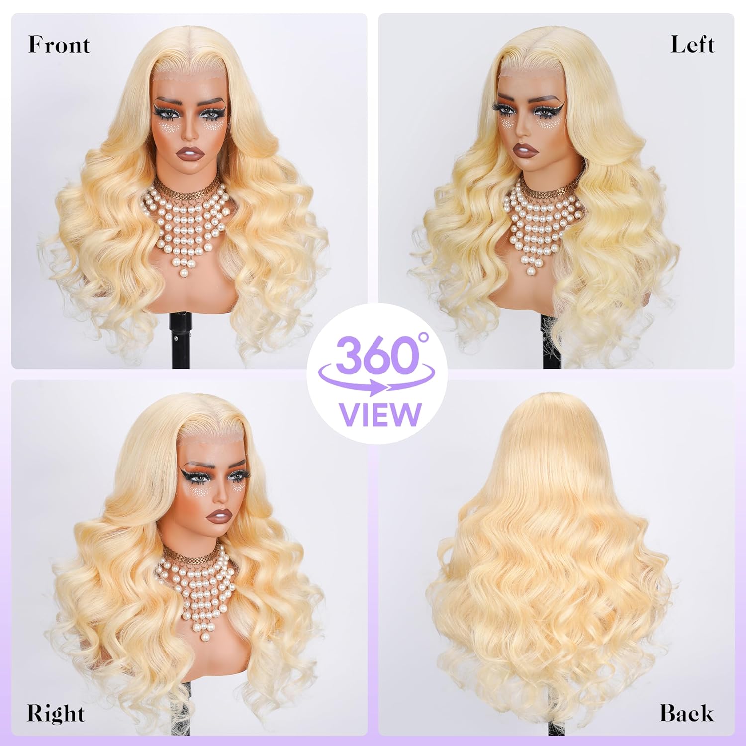 613 13x6 Lace Front Wig Human Hair 250 Density 30 Inch Body Wave Blonde Wig Human Hair 613 HD Lace Frontal Wigs 13x6, 100% Real Human Hair No Synthetic Blend No Tangle No Shedding Triple Lifespan 3X - Image 5