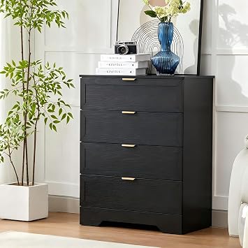 4 Drawer Dressers for Bedroom,Tall Wood Chest of Drawers,wooden dresser