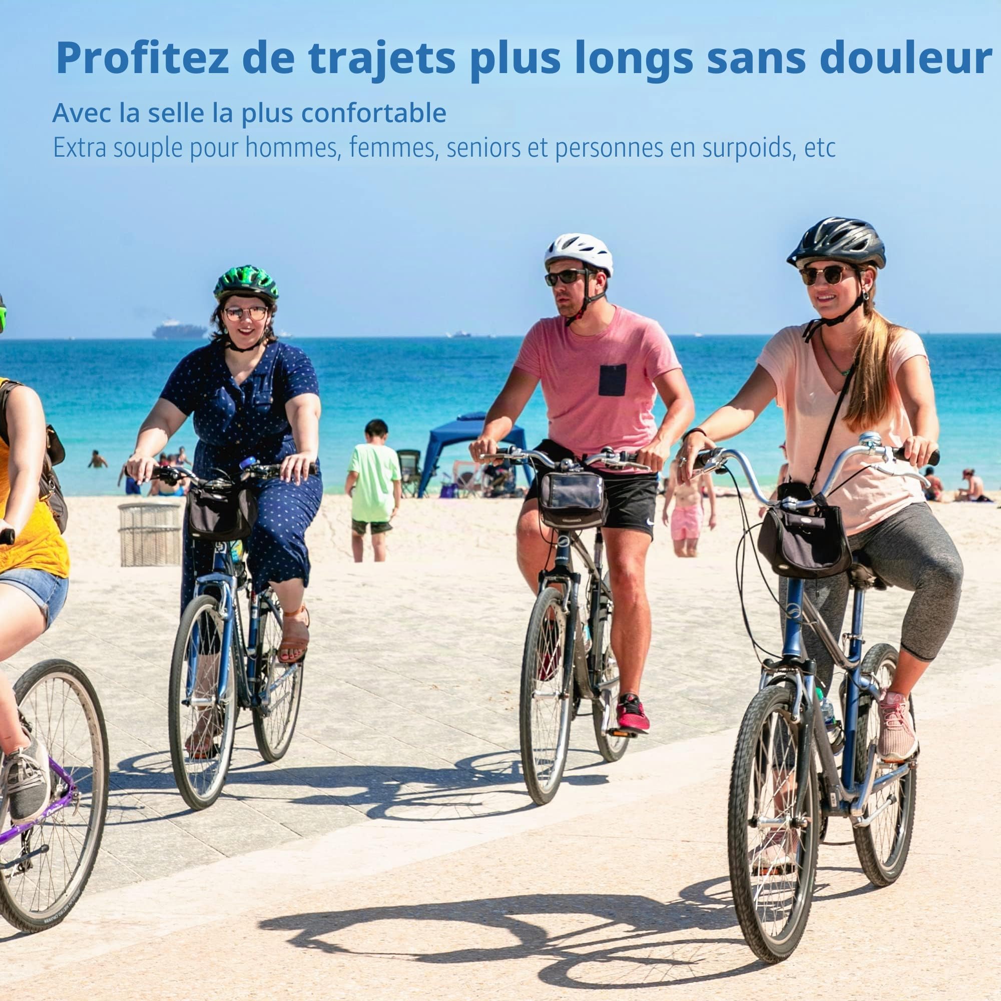 DAWAY C50 siège vélo Extra Large et Confortable - Selle de vélo d'exercice Extra Large rembourrée en Mousse Souple pour Hommes et Femmes, Confortable, Convient pour Peloton, Cruiser, vélo d'extérieur