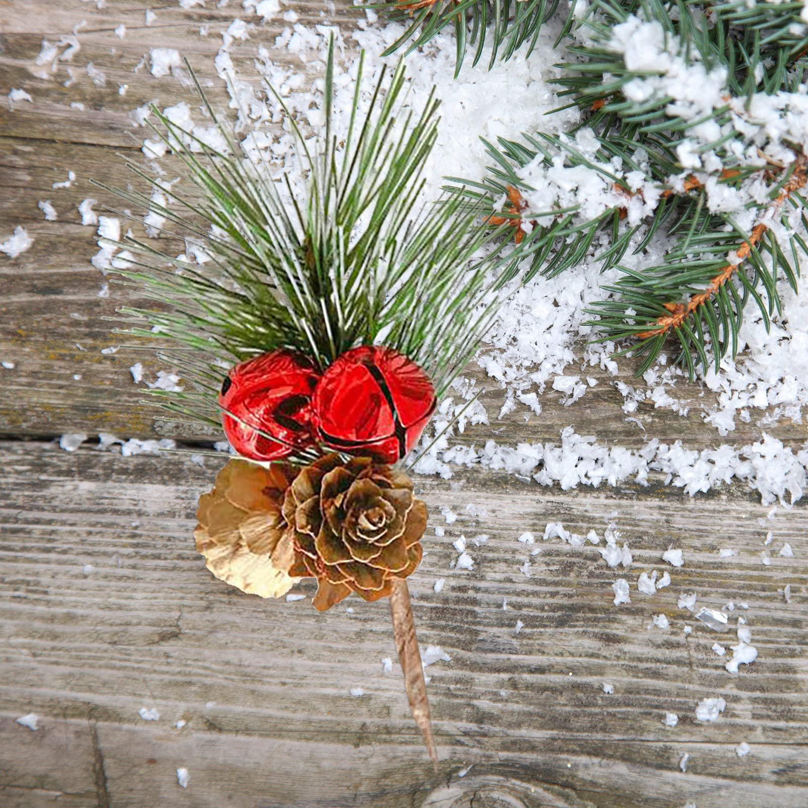 Künstliche Tannennadeln Zweige, Weihnachtskiefer, Weihnachts-Kiefernnadeln, 20 Stück, 10,9 cm, künstliche Kiefernnadeln